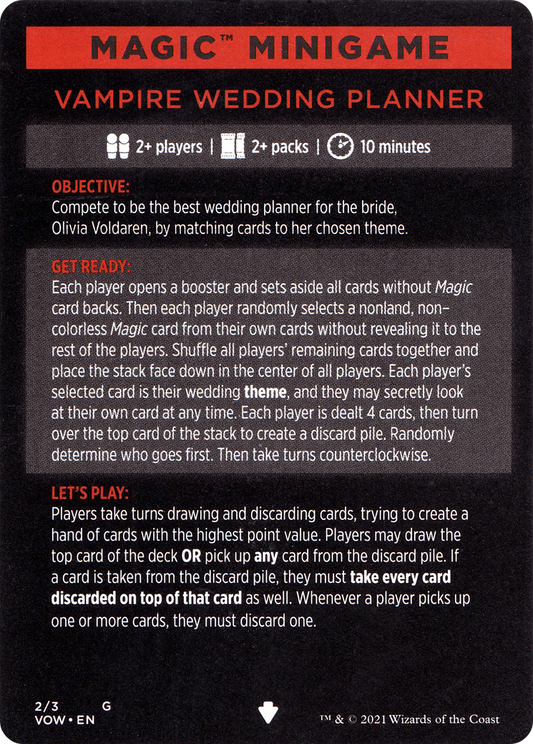 Vampire Wedding Planner // Vampire Wedding Planner (cont'd) (MVOW-002) - Innistrad: Crimson Vow Minigames Foil