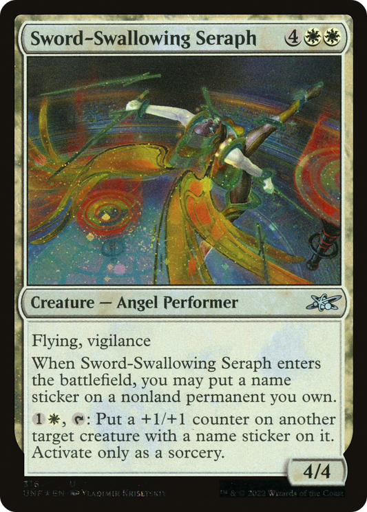 Sword-Swallowing Seraph (Galaxy Foil) (UNF-316) - Unfinity Foil