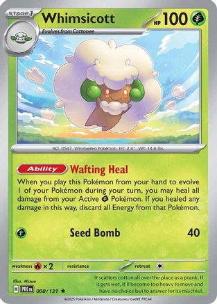 Whimsicott 008  - Holofoil SV Prismatic Evolutions - Rare