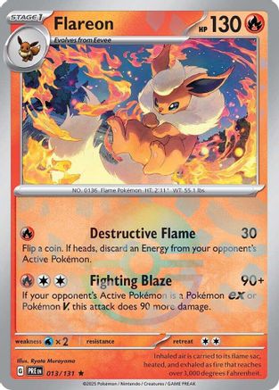 Flareon (Poke Ball Pattern) 013  - Holofoil SV Prismatic Evolutions - Rare