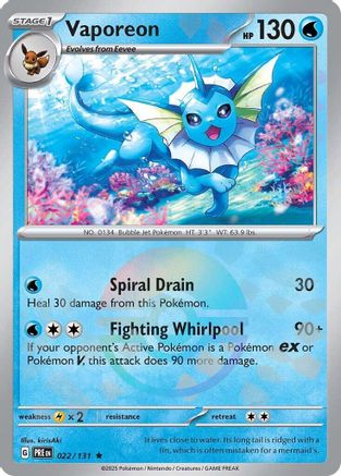 Vaporeon (Poke Ball Pattern) 022  - Holofoil SV Prismatic Evolutions - Rare