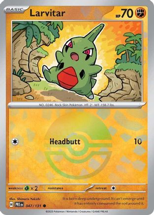 Larvitar (Poke Ball Pattern) 047  - Holofoil SV Prismatic Evolutions - Common