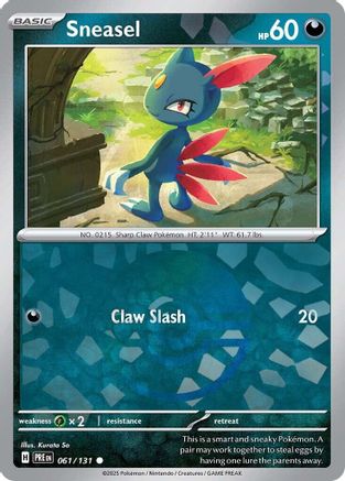 Sneasel (Poke Ball Pattern) 061  - Holofoil SV Prismatic Evolutions - Common