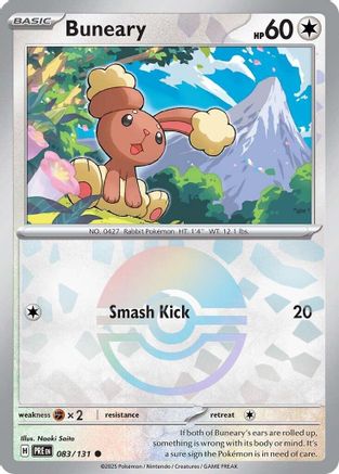 Buneary (Poke Ball Pattern) 083  - Holofoil SV Prismatic Evolutions - Common