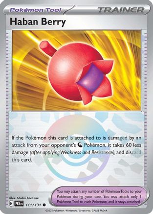 Haban Berry (Poke Ball Pattern) 111  - Holofoil SV Prismatic Evolutions - Common