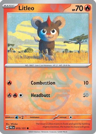 Litleo (Master Ball Pattern) 015  - Holofoil SV Prismatic Evolutions - Common