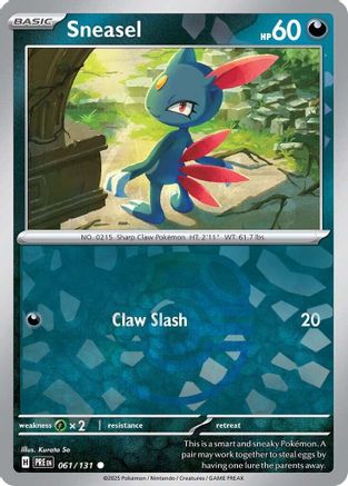 Sneasel (Master Ball Pattern) 061  - Holofoil SV Prismatic Evolutions - Common