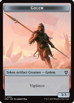 Golem (0015) // Thopter (0009) Double-Sided Token [Aetherdrift Tokens]