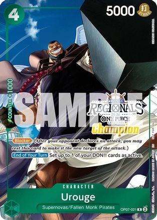 Urouge (Regional Champion Card Set 2025 Vol.1) (OP07-021) - One Piece Promotion Cards Foil