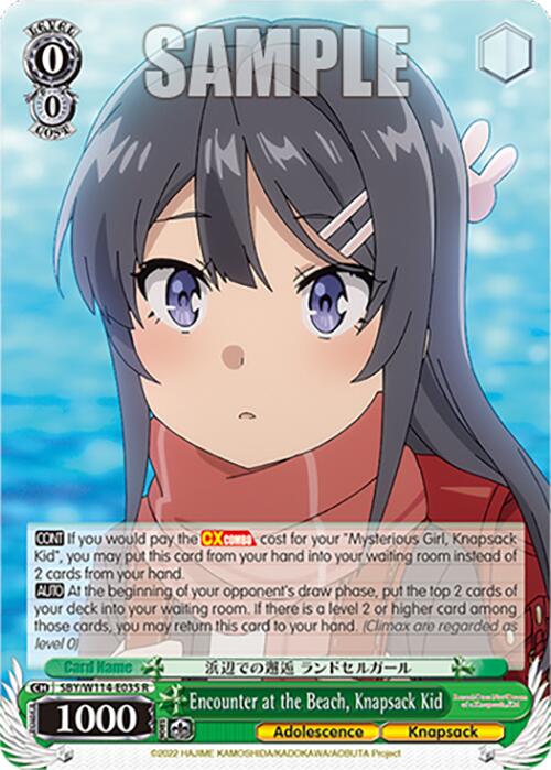 Encounter at the Beach, Knapsack Kid (SBY/W114-E035 R) [Rascal Does Not Dream Series]