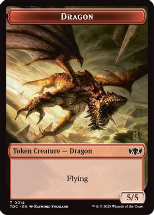 Dragon (0014) // Treasure Double-Sided Token [Tarkir: Dragonstorm Commander Tokens]