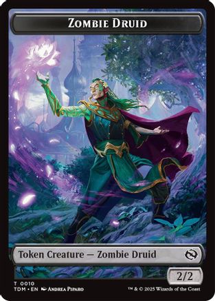 Zombie Druid // Treasure Double-Sided Token [Tarkir: Dragonstorm Tokens]