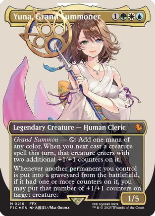 Yuna, Grand Summoner (Borderless) (Surge Foil) [FINAL FANTASY Commander]