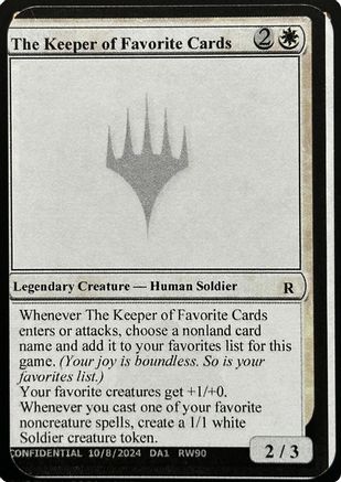 The Keeper of Favorite Cards [Unknown Event]