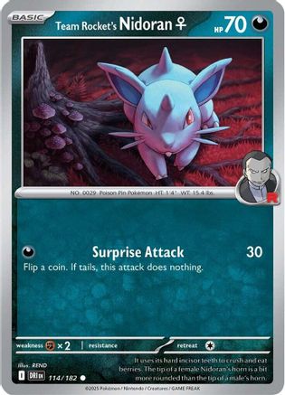 Team Rocket's Nidoran F 114  - Reverse Holofoil SV10 Destined Rivals - Common