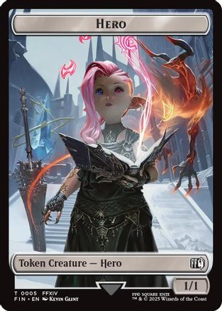 Hero (0005) // Moogle (0011) Double-Sided Token [FINAL FANTASY Tokens]