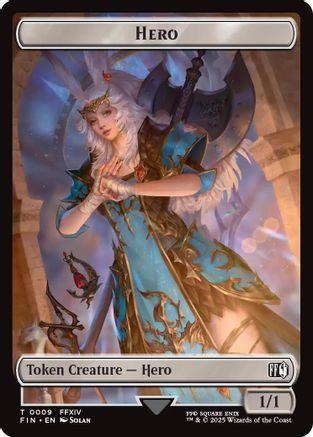 Hero (0009) // Bird (0017) Double-Sided Token [FINAL FANTASY Tokens]