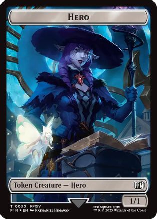 Hero (0030) // Wizard (0035) Double-Sided Token (Surge Foil) [FINAL FANTASY Tokens]