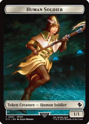 Human Soldier // Hero (0009) Double-Sided Token [FINAL FANTASY Commander Tokens]