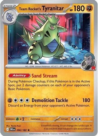 Team Rocket's Tyranitar (Non-holo) 096  Deck Exclusives - Rare