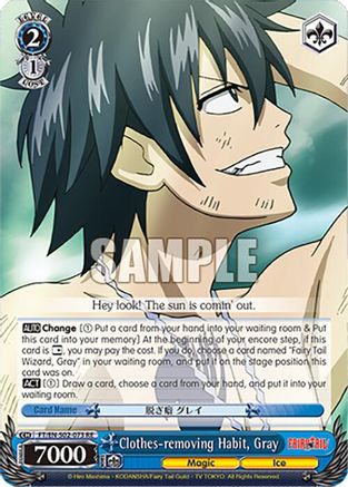 Clothes-removing Habit, Gray (FT/EN-S02-073 R RE) - Fairy Tail Chronicle Set