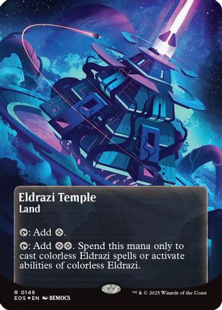 Eldrazi Temple (0149) (Borderless) (Galaxy Foil) [Edge of Eternities: Stellar Sights]