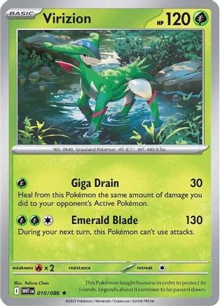 Virizion 010  - Holofoil SV White Flare - Rare
