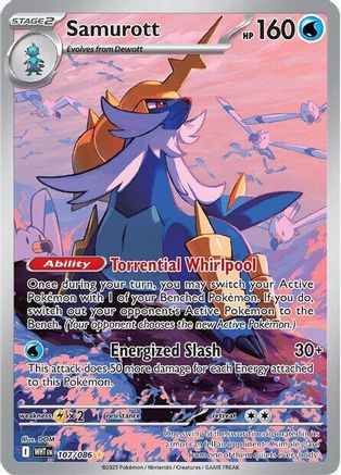 Samurott 107/086  - Holofoil SV White Flare - Illustration Rare
