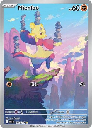 Mienfoo 133/086  - Holofoil SV White Flare - Illustration Rare