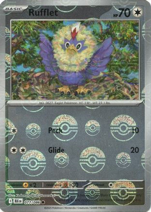 Rufflet (Poke Ball Pattern) 077  - Holofoil SV Black Bolt - Common