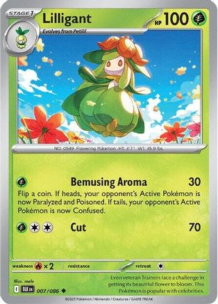 Lilligant 007  - Reverse Holofoil SV Black Bolt - Uncommon