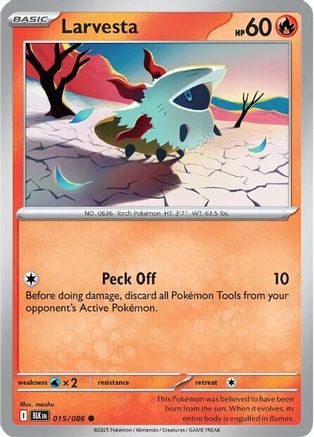 Larvesta 015  - Reverse Holofoil SV Black Bolt - Common