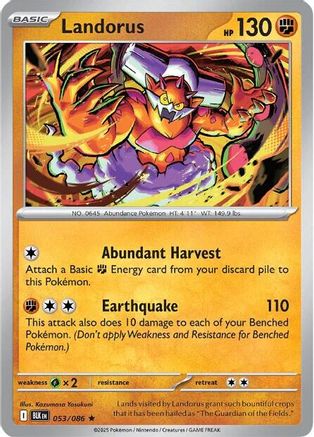 Landorus 053  - Holofoil SV Black Bolt - Rare