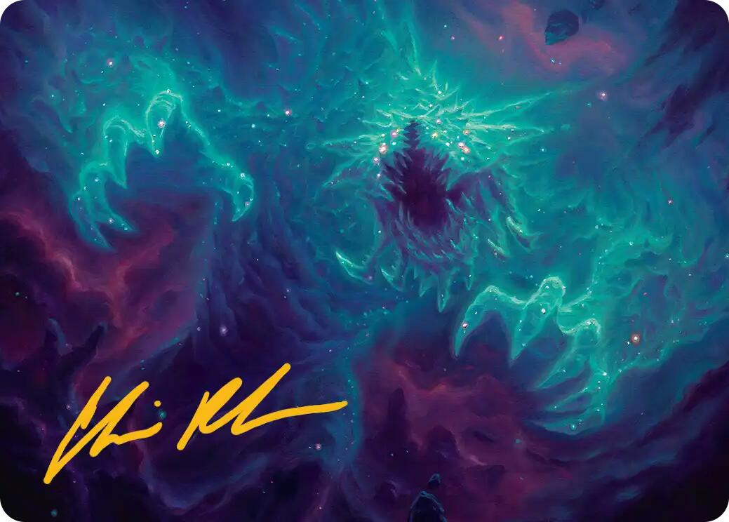 Cosmogoyf Art Card (Gold-Stamped Signature) [Edge of Eternities Art Series]