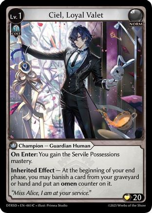 Ciel, Loyal Valet (3) - Distorted Reflections Starter Decks