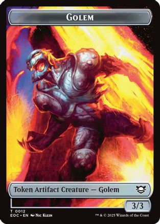 Golem (0012) // Golem (0014) Double-Sided Token [Edge of Eternities Commander Tokens]