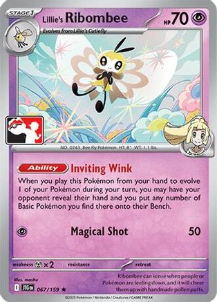 Lillie's Ribombee 067/159  Prize Pack Series Cards - Rare