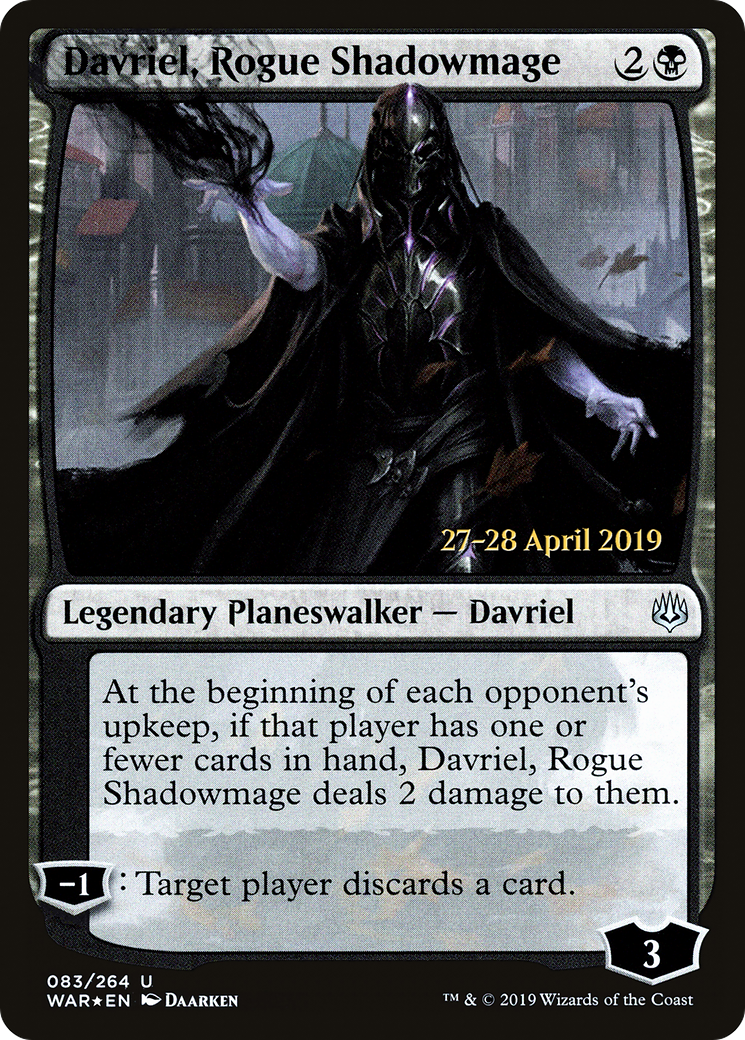 Davriel, Rogue Shadowmage [War of the Spark Prerelease Promos]