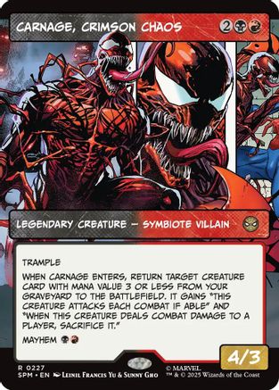 Carnage, Crimson Chaos (Borderless) (SPM-227) - Marvel's Spider-Man Foil