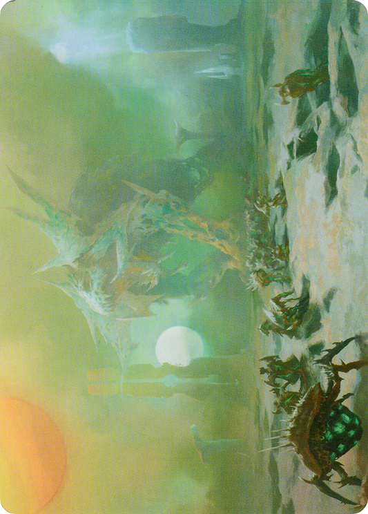 Green Sun's Twilight // Green Sun's Twilight (AONE-039) - Phyrexia: All Will Be One Art Series (Borderless) Foil