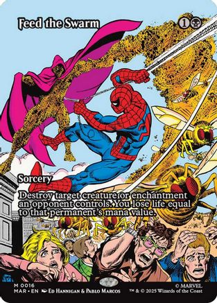 Feed the Swarm (Borderless) (MAR-016) - Marvel Eternal-Legal Foil