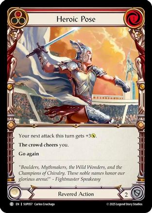 Heroic Pose (Red) (SUP057) - Super Slam Rainbow Foil