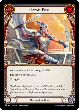 Heroic Pose (Blue) (SUP059) - Super Slam Rainbow Foil