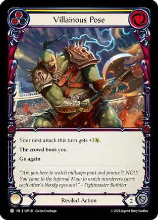 Villainous Pose (Yellow) (SUP121) - Super Slam Rainbow Foil