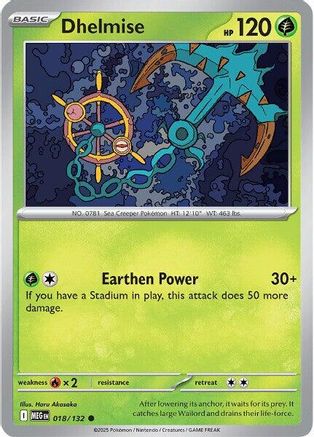 Dhelmise 018  - Reverse Holofoil ME01 Mega Evolution - Common