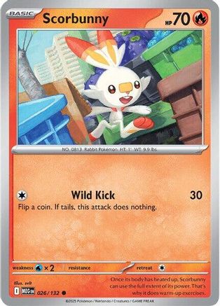 Scorbunny 026  - Reverse Holofoil ME01 Mega Evolution - Common