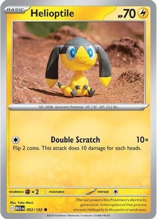 Helioptile 052/132  - Reverse Holofoil ME01 Mega Evolution - Common