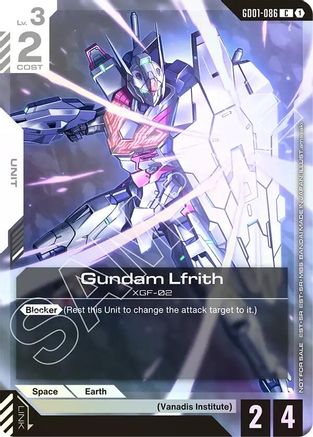 Gundam Lfrith (Championship Participation Pack 01) (GD01-086) - Gundam Promotional Cards Holofoil