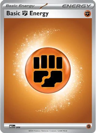 Basic Fighting Energy 006  - Reverse Holofoil MEE Mega Evolution Energies - Common