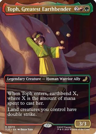 Toph, Greatest Earthbender (Borderless) (TLE-070) - Avatar: The Last Airbender: Eternal-Legal Foil